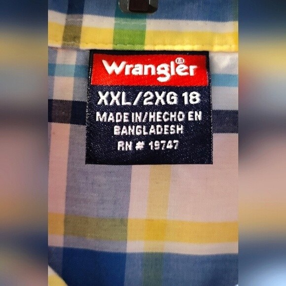 Wrangler, Button-up Western Shirt, Size XXL, Plaid - Picture 4 of 4